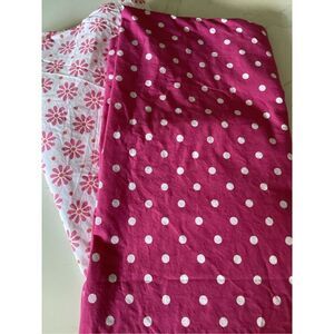 2 Pottery Barn Teen Full Flats Organic Sheets Polka Dot Daisy Mix and Match